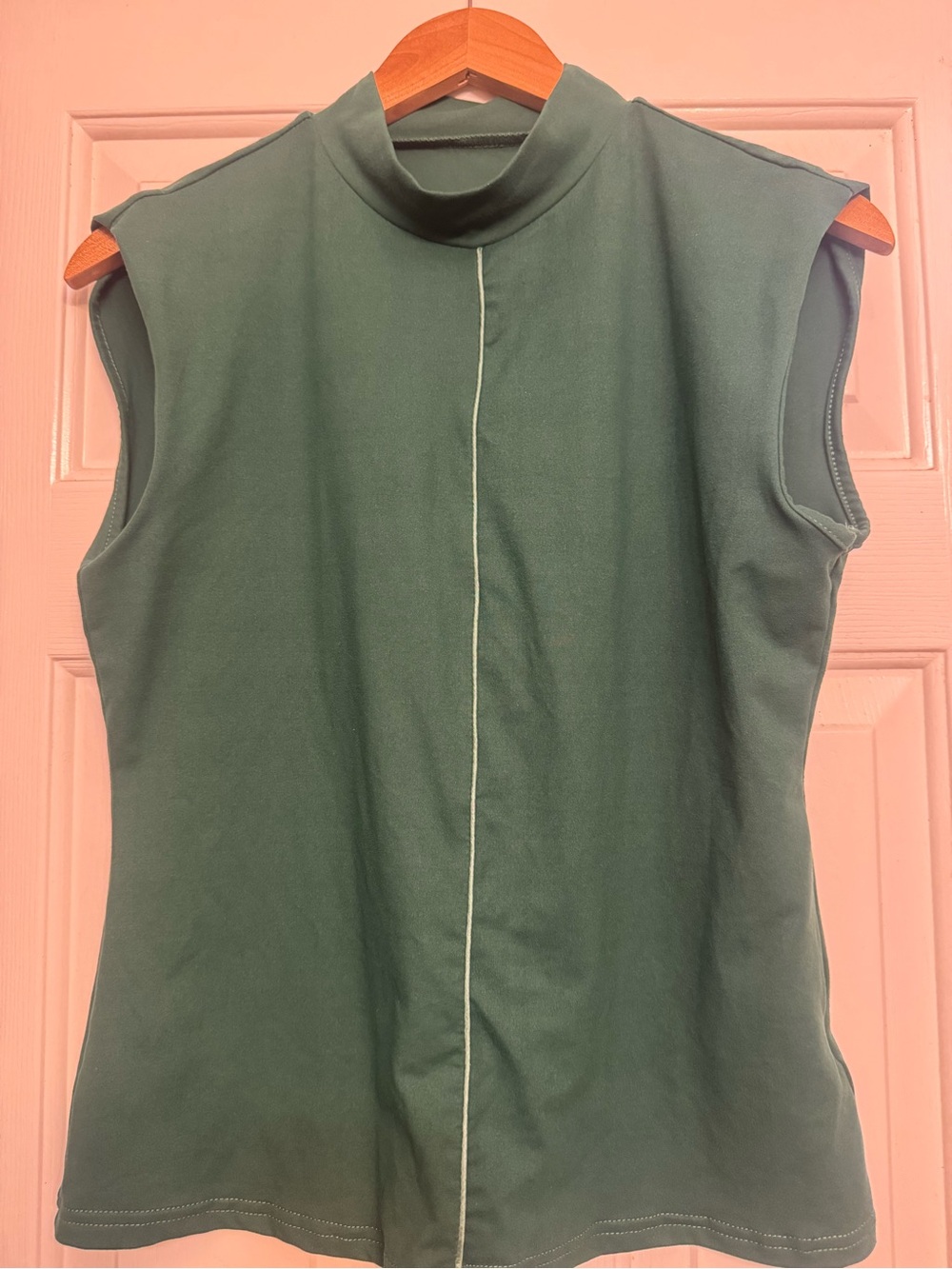 Emery Rose Sleeveless Mock Neck Top - Green